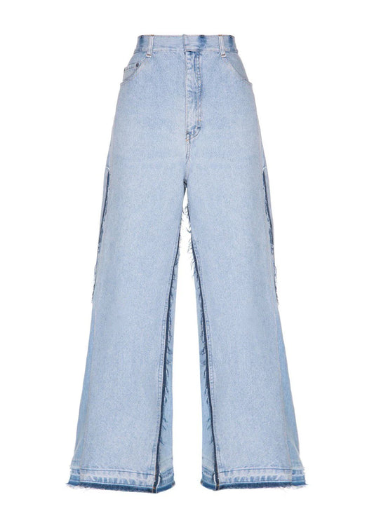 Wide-leg reworked jeans