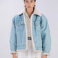 Denim jacket with fur