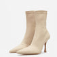 Kim beige stretch ankle boots