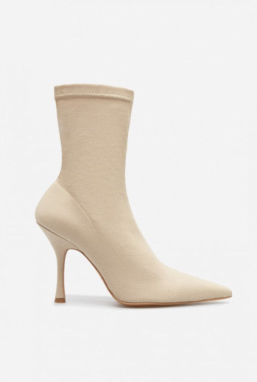 Kim beige stretch ankle boots